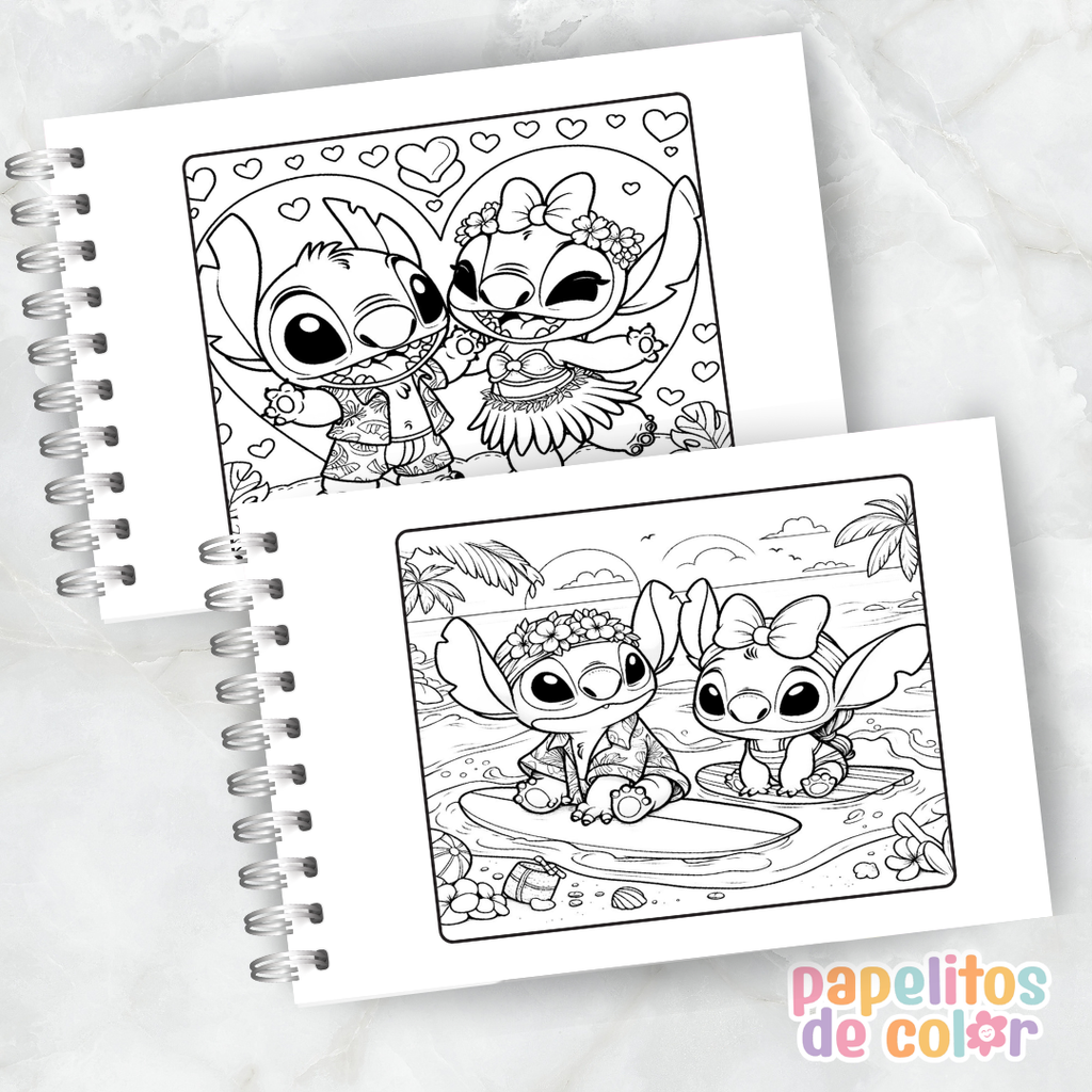 💙✨ Libro para pintar Stitch & Angel ✨💖