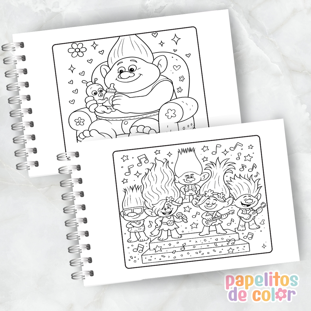🌈✨ Libro para pintar Trolls ✨🌈