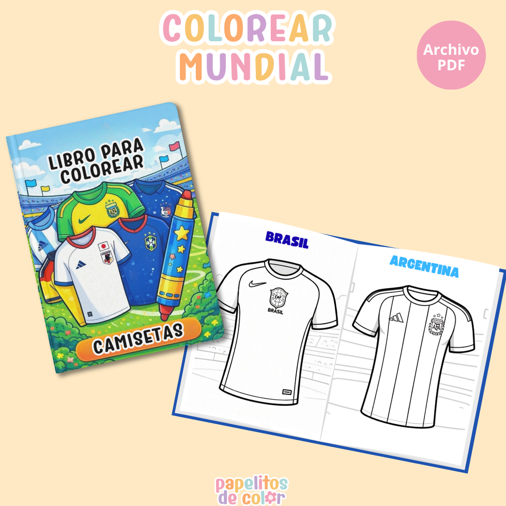 👕⚽ Libro para Pintar Camisetas – Mundial 2026 🎨✨