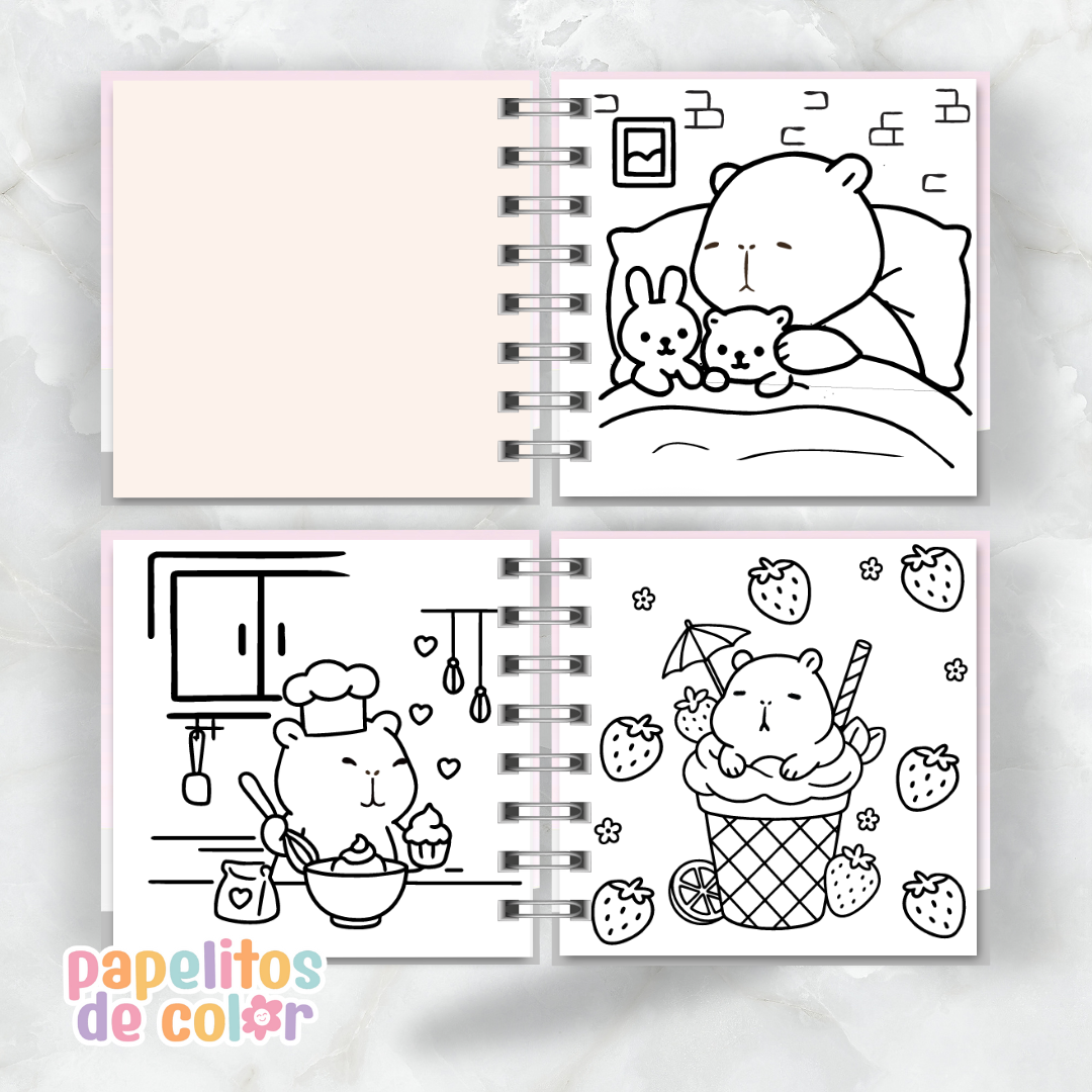 🎨 Libro para Pintar Capibaras (100 Hojas)