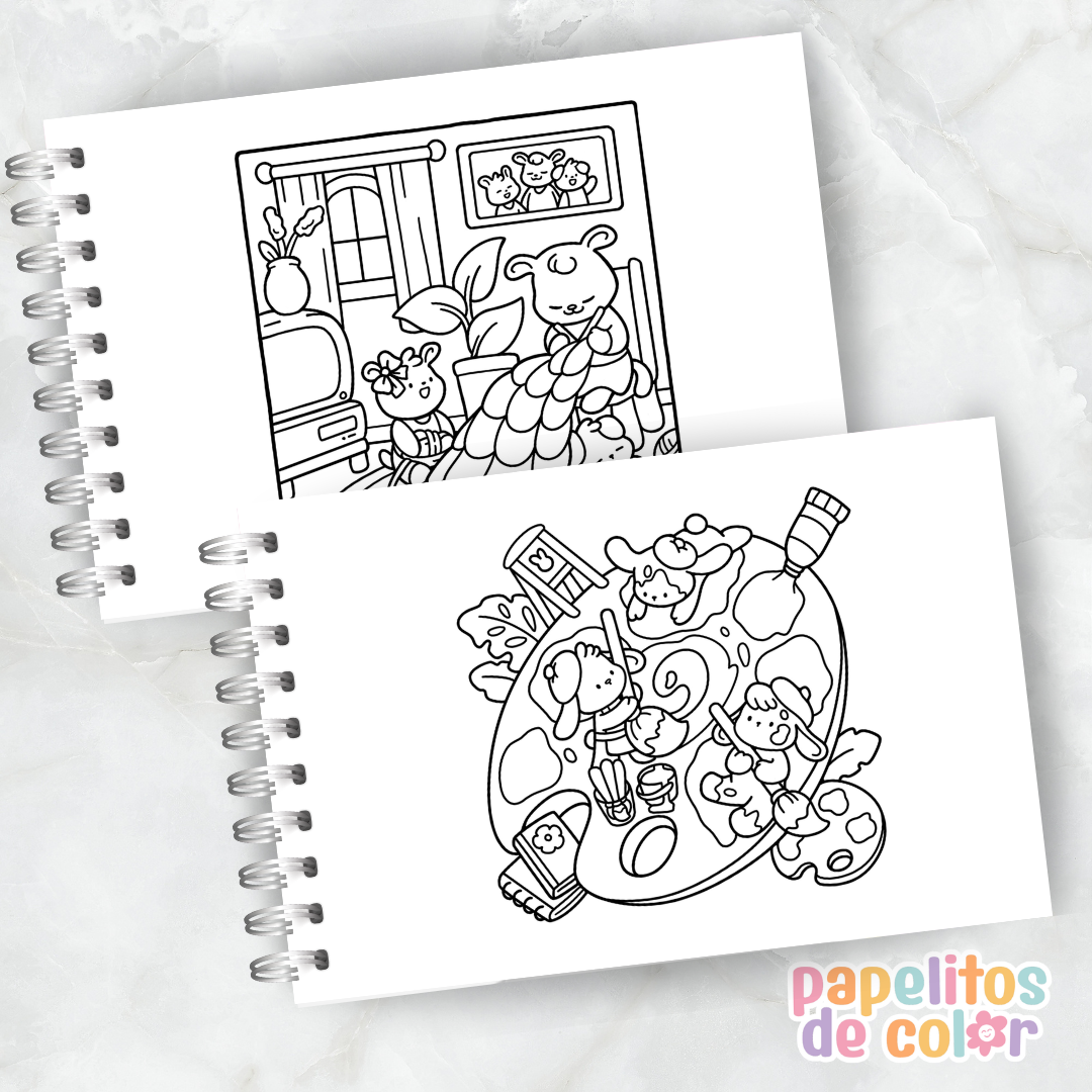 🤎🎨Libro para pintar Comfy & Cozy 🧸🕯️✨