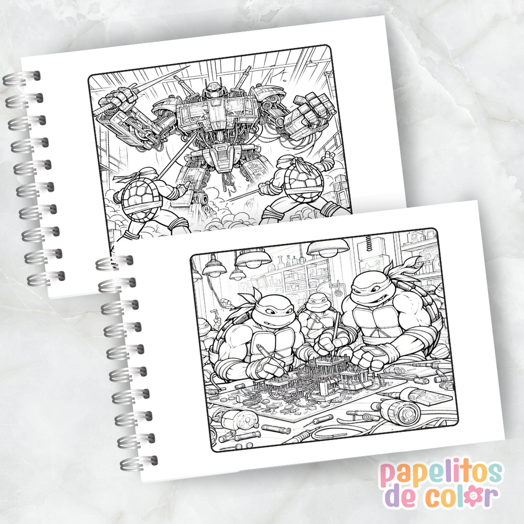🐢🥷 Cuaderno para pintar Tortugas Ninja 🥷🐢
