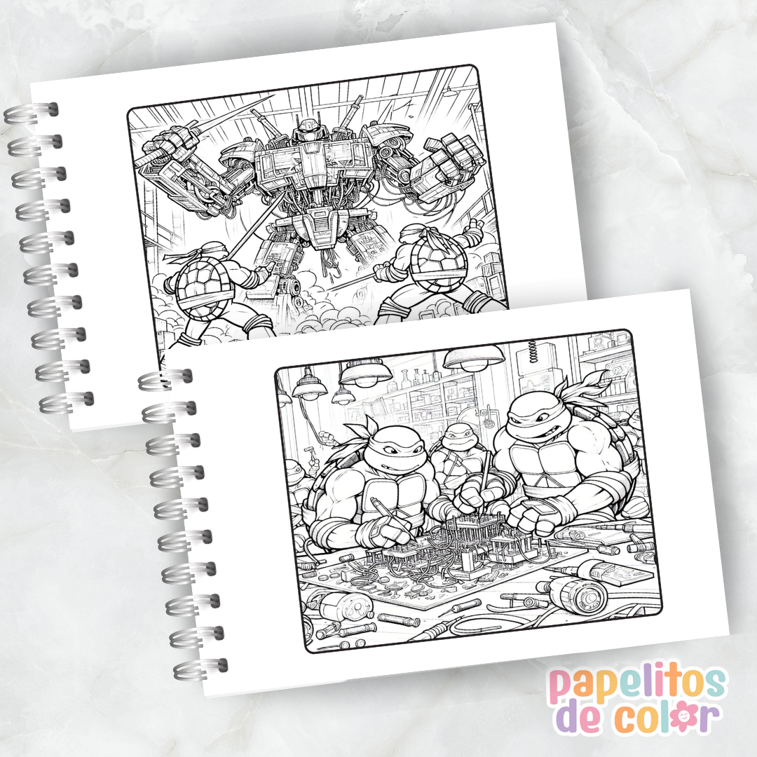 🐢🥷 Cuaderno para pintar Tortugas Ninja 🥷🐢