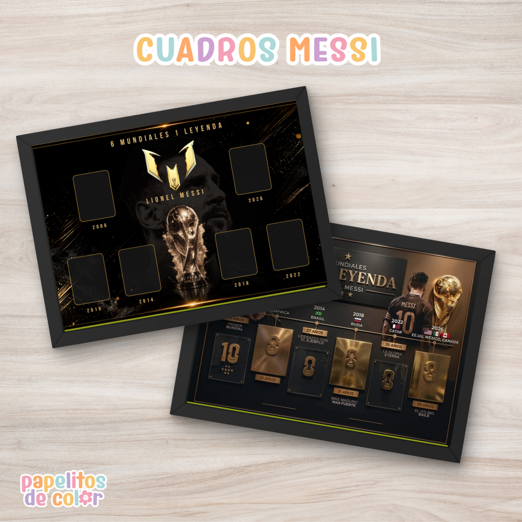 ⚽ Cuadros Messi  + Figuritas |  Editables en Canva🐐⚽