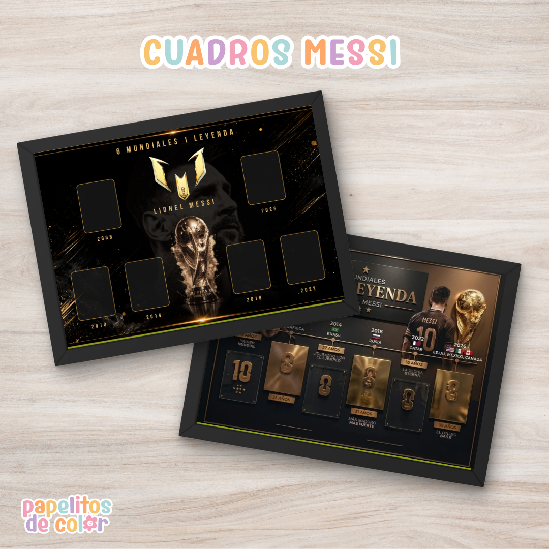 ⚽ Cuadros Messi  + Figuritas |  Editables en Canva🐐⚽
