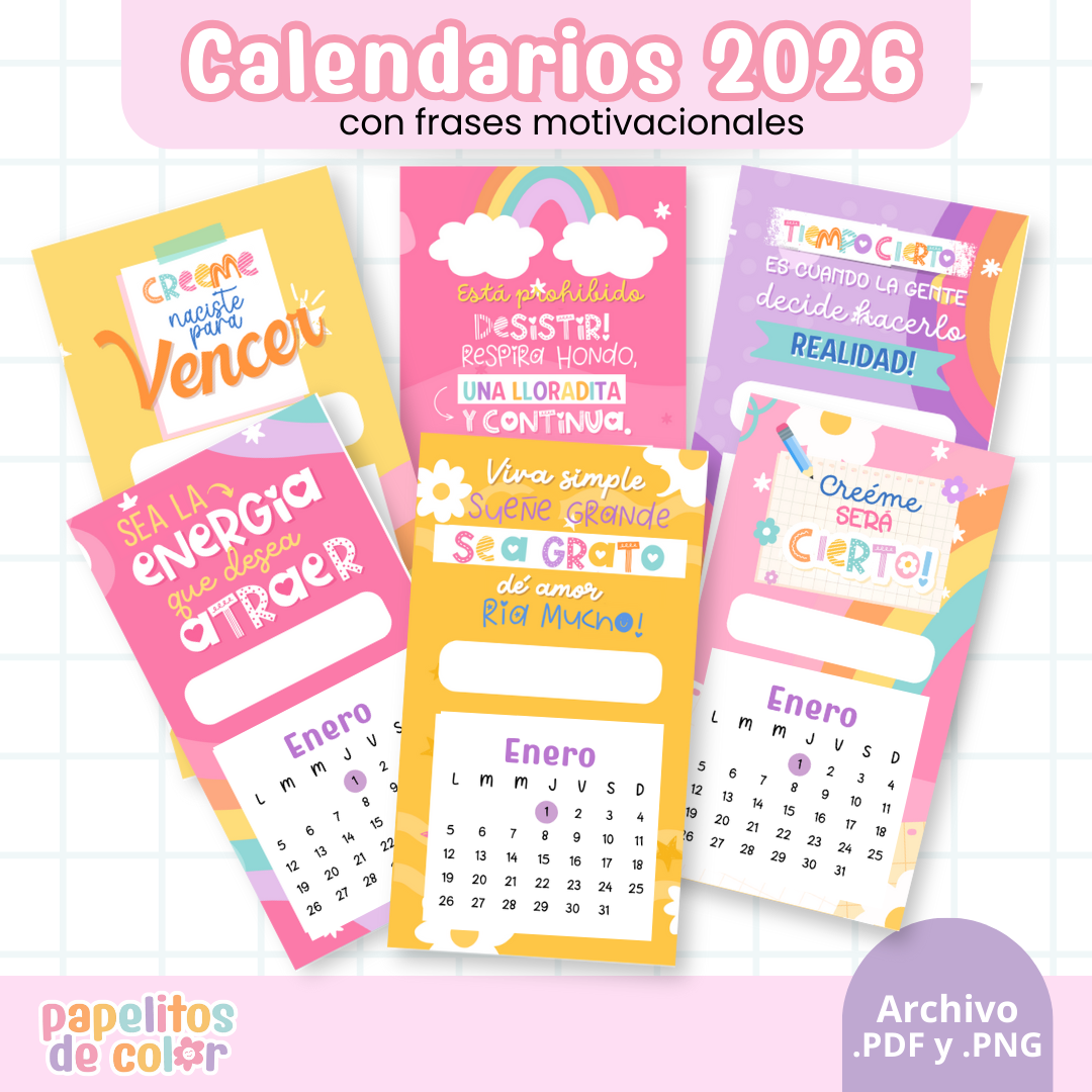 Calendarios Mignon 2026 con Frases 🌟✨