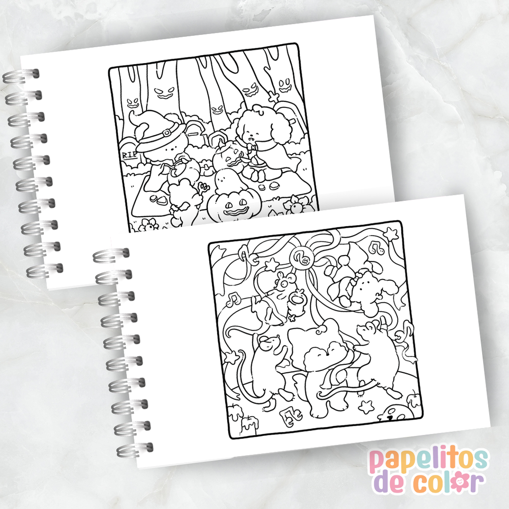 🖤☁️ Cuaderno para pintar Fluffy Spooky ✨🎨