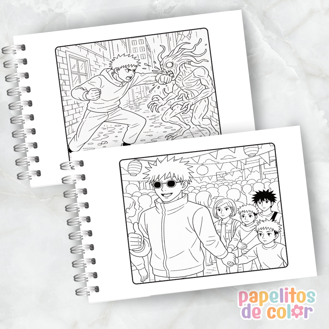 ⚔️ Libro para pintar Jujutsu Kaisen ⚔️