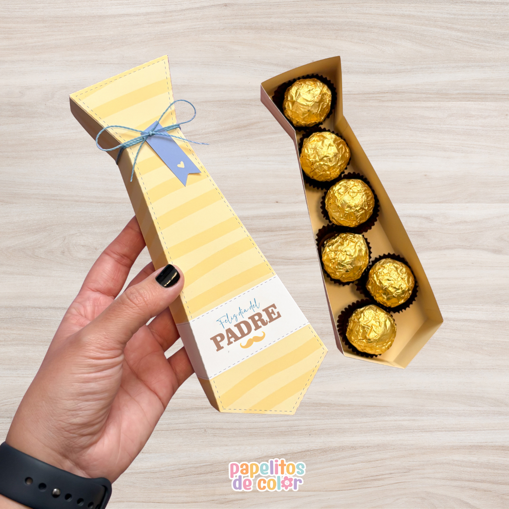 🎁👔 Caja Corbata Día del Padre💙✨