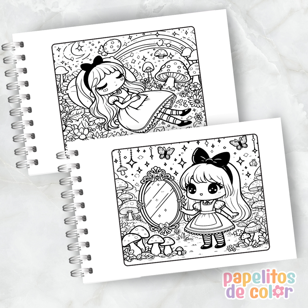 🐇🎩 Cuaderno para pintar Alicia 🎩🐇