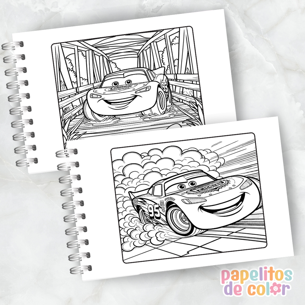 🎨 Libro para Pintar de Cars 🏎️🏁✨