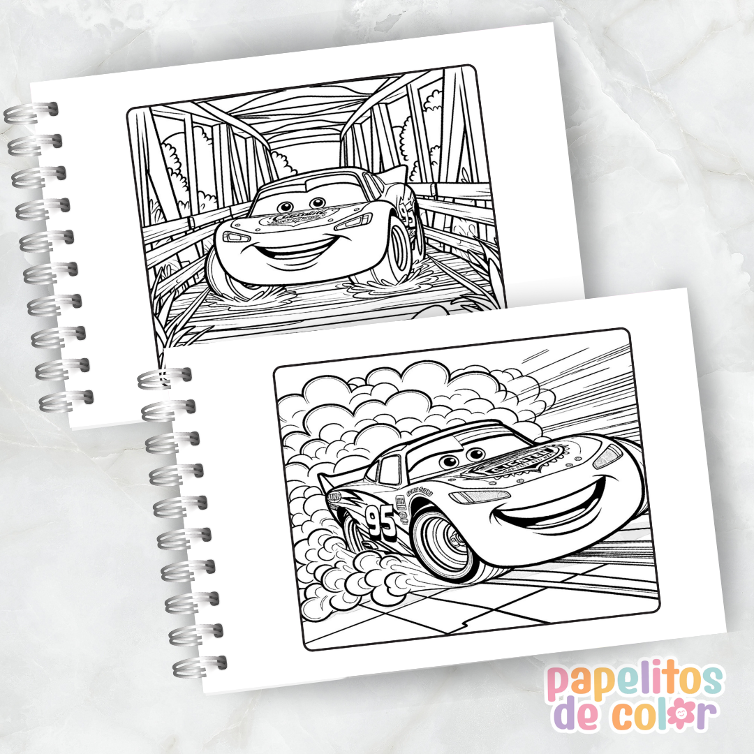 🎨 Libro para Pintar de Cars 🏎️🏁✨