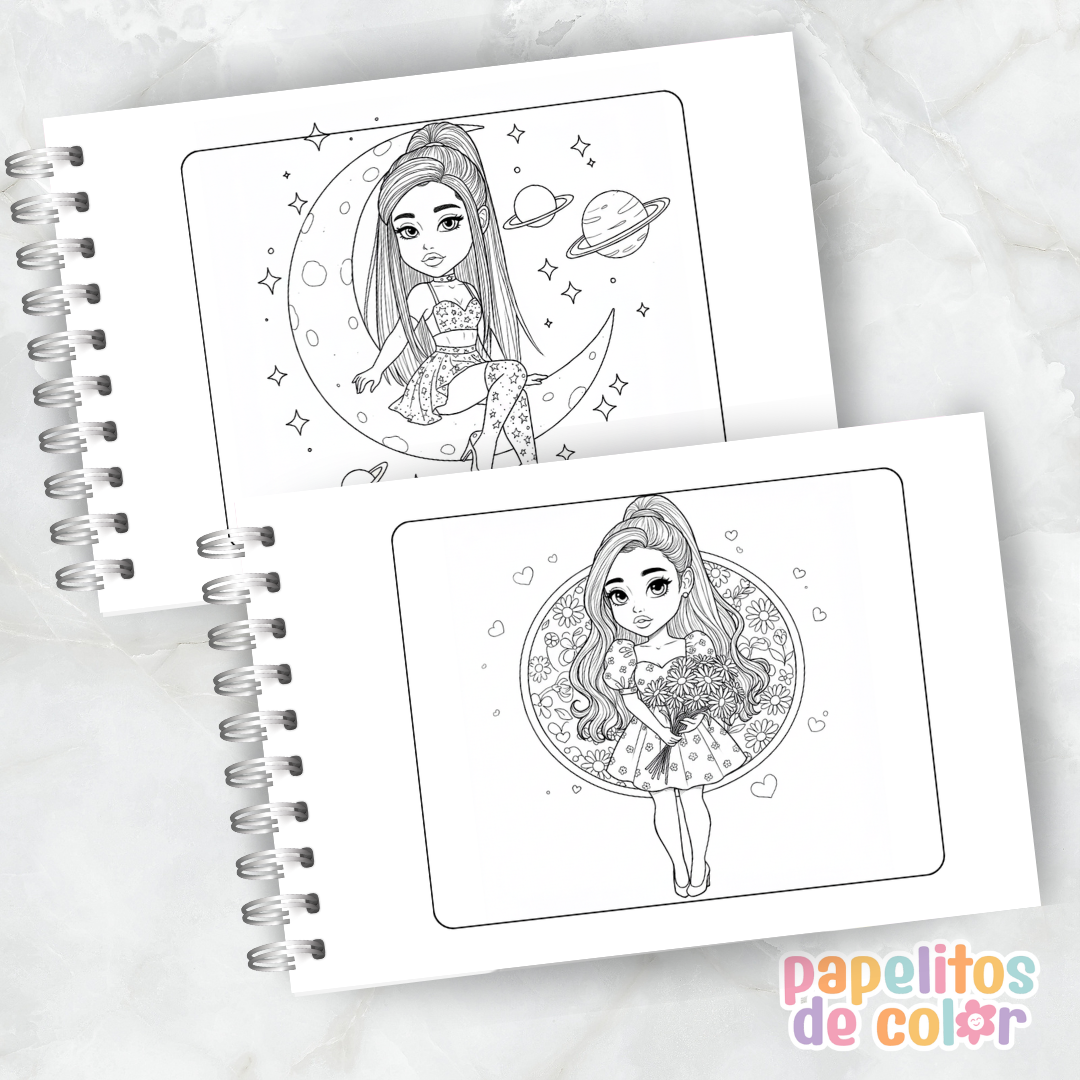 🎤🎶 Libro para pintar Ariana Grande 💖🎨