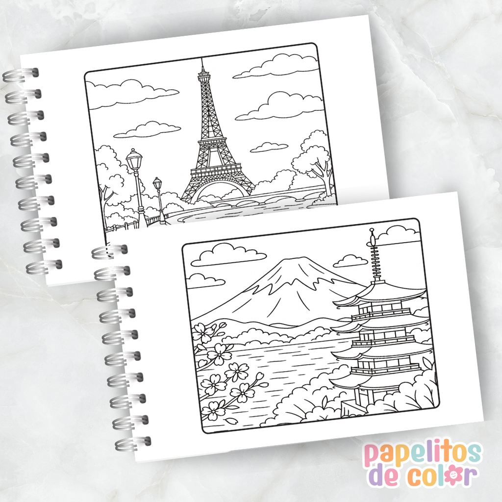 🌄 Libro para pintar Paisajes 🌄