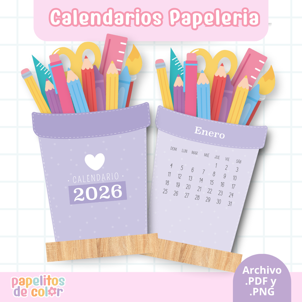🩷 Calendario Papelería 2026 🩷