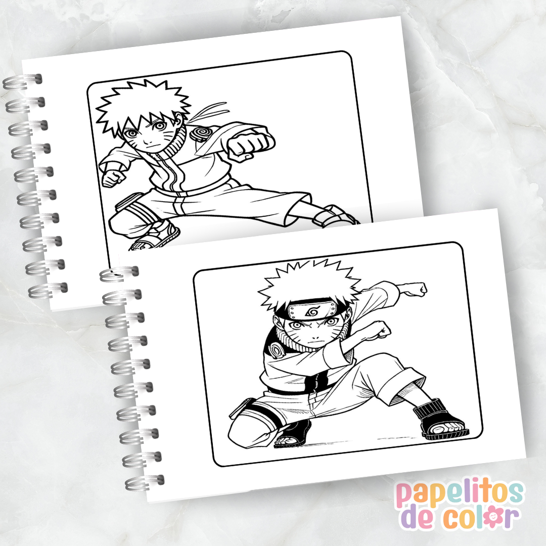 🍥🎶 Libro para pintar Naruto 🖌️🎨