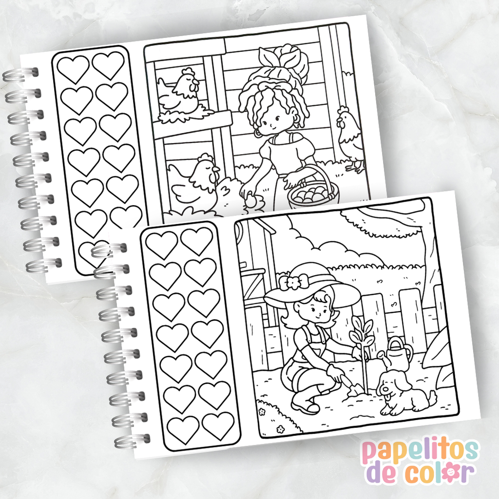 🌼Libro para Pintar - Countryside Girl 👧