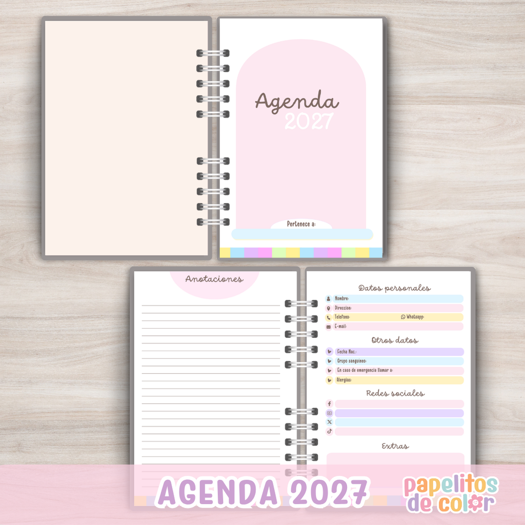 🌸 Agenda Confía - Semanal 2027 🌸