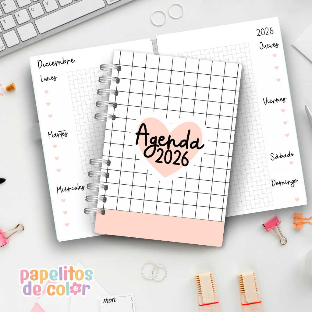 Agenda Pink Hearts 2026 💖✨