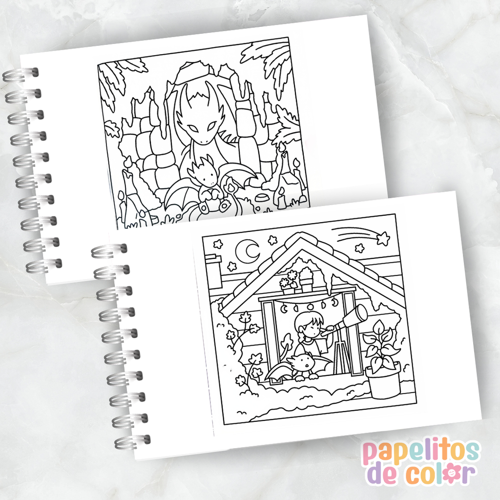 🐉🎨 Libro para Pintar Mini Dragons ✨
