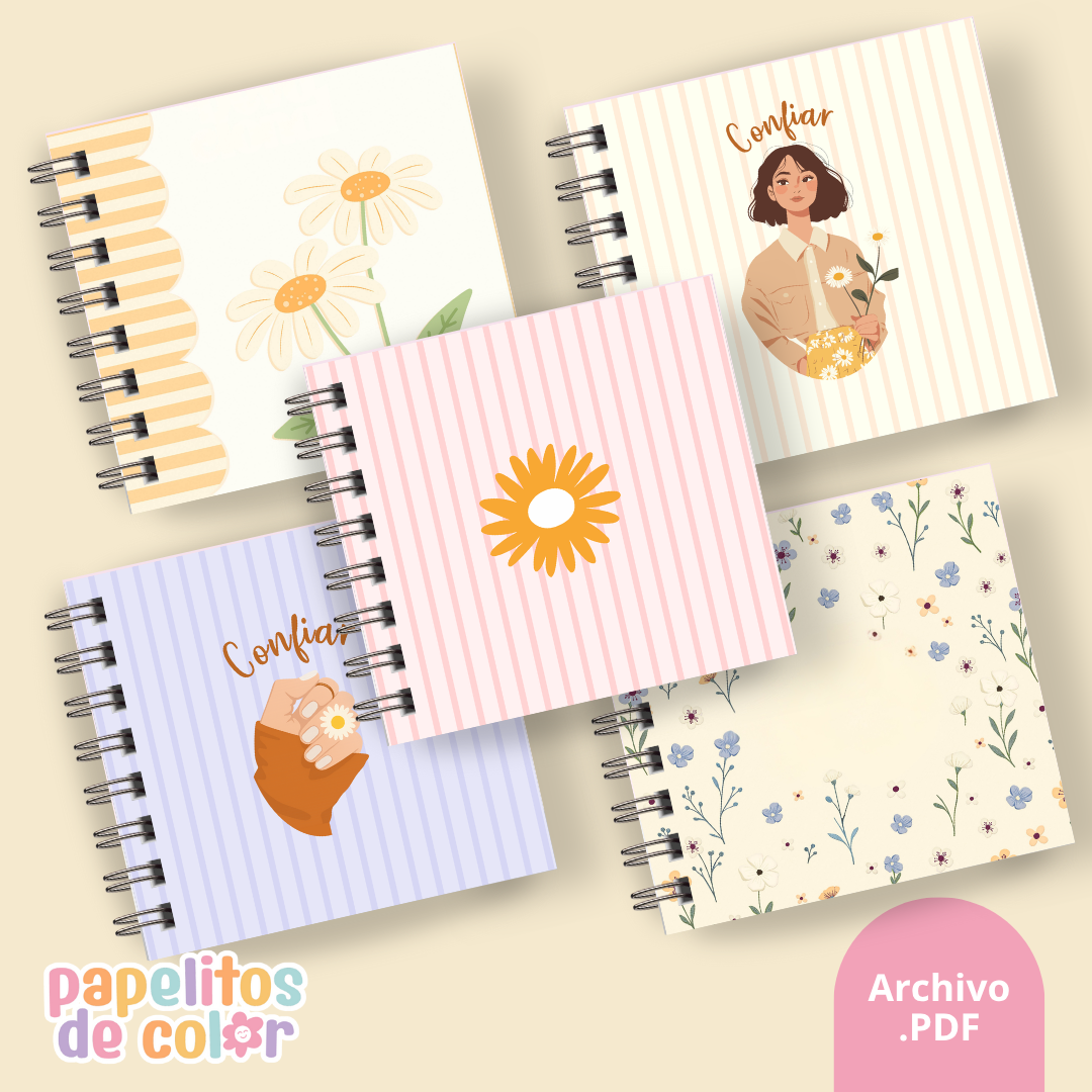 🌸 Pack de Portadas Floreadas 15 x 15 cm 🌸