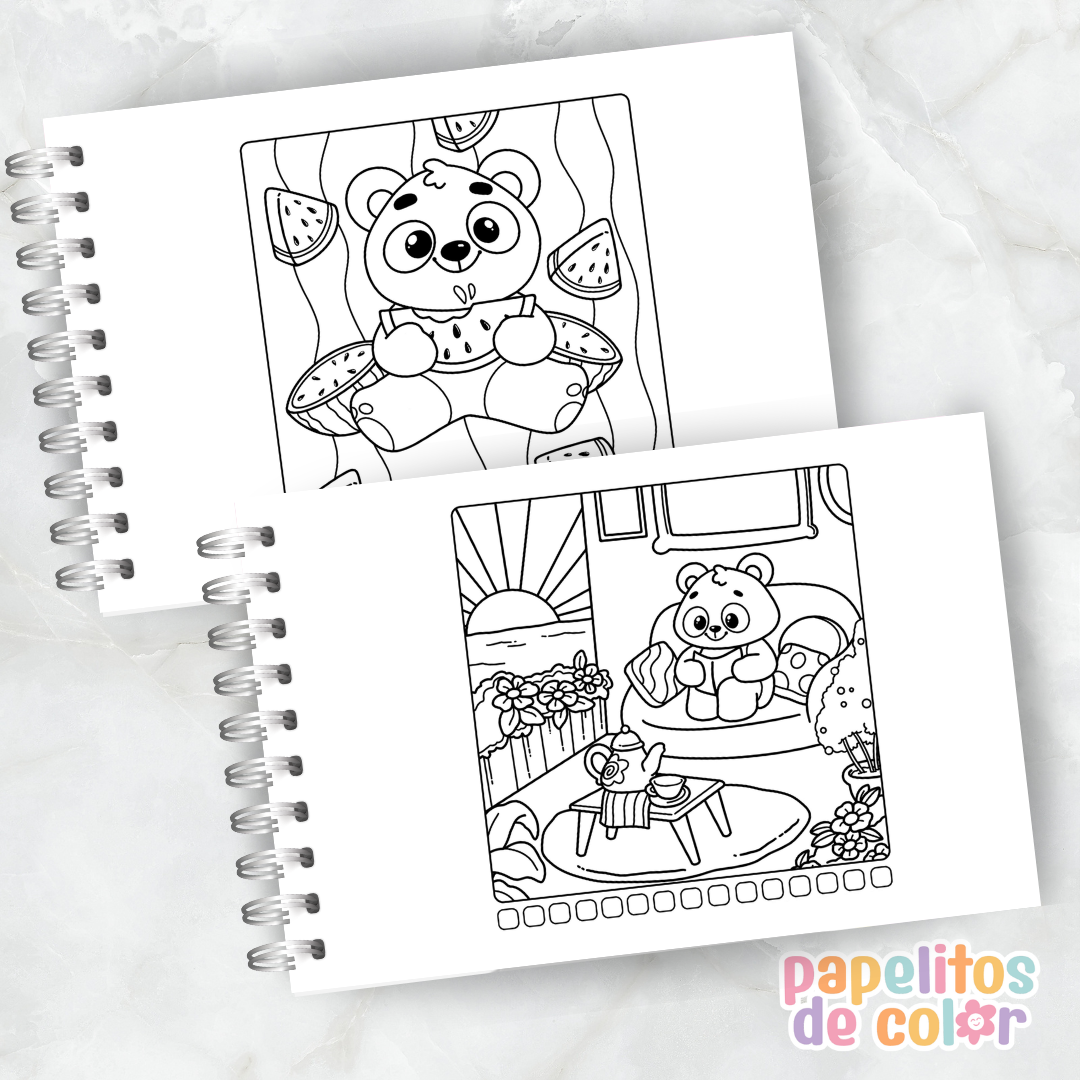 🐼 Cuaderno para Pintar Happy Colors Pandita 🌈✨