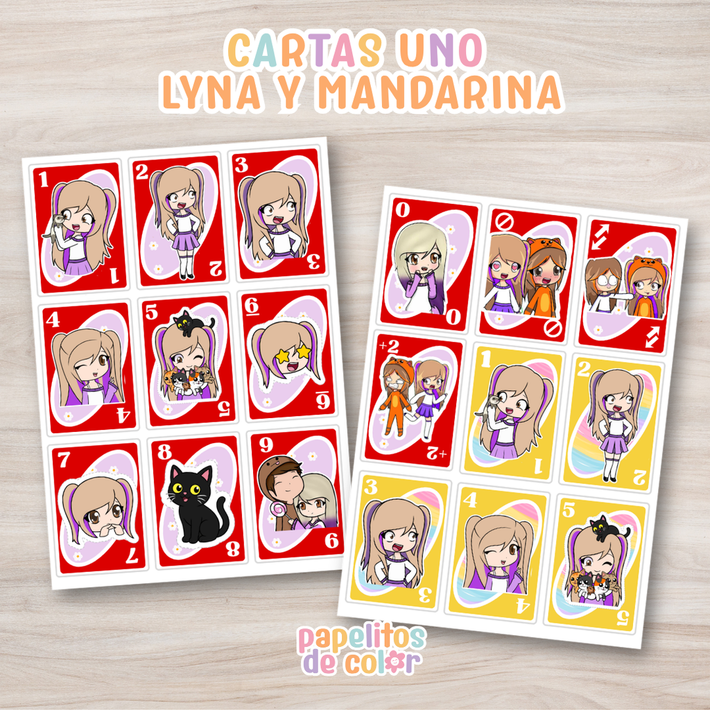 🃏 Cartas UNO Versión Lyna y Mandarina 🍊💖