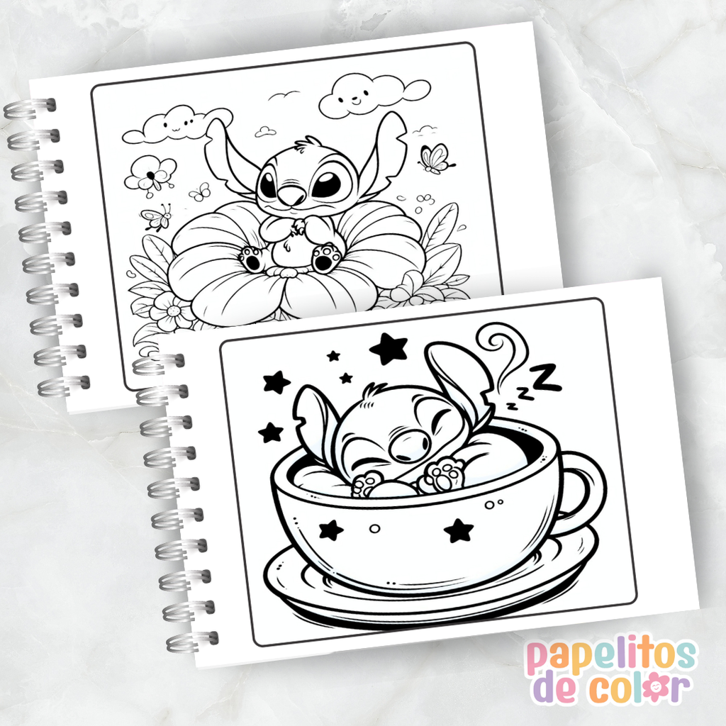 💙 Libro para Pintar Stitch Vol. 2 🌺✨