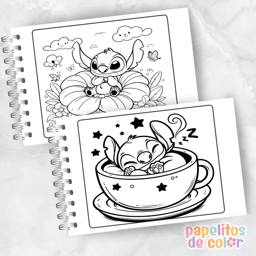 💙 Libro para Pintar Stitch Vol. 2 🌺✨