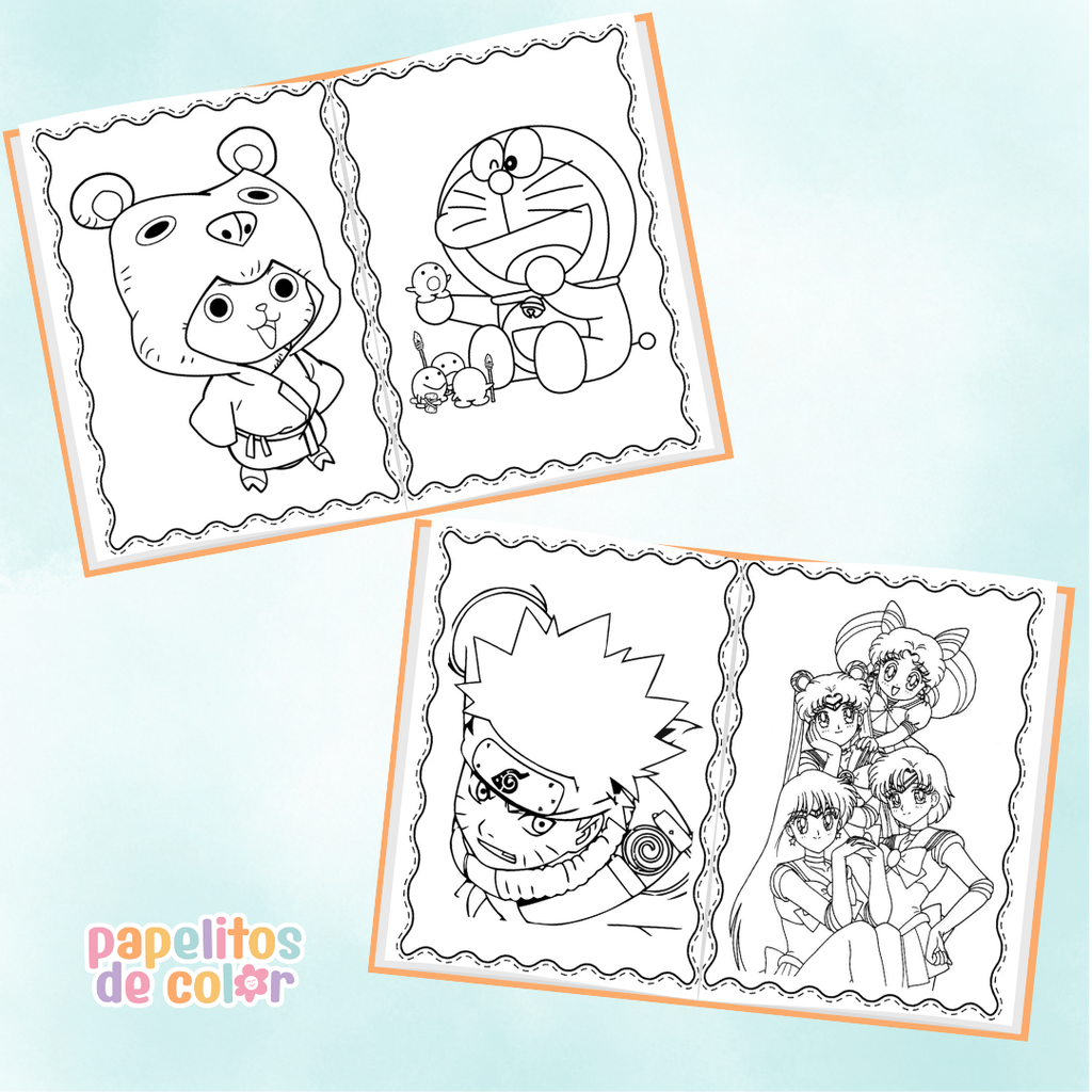 🎨 Libritos para Colorear A6 – Animes (Abrochados)