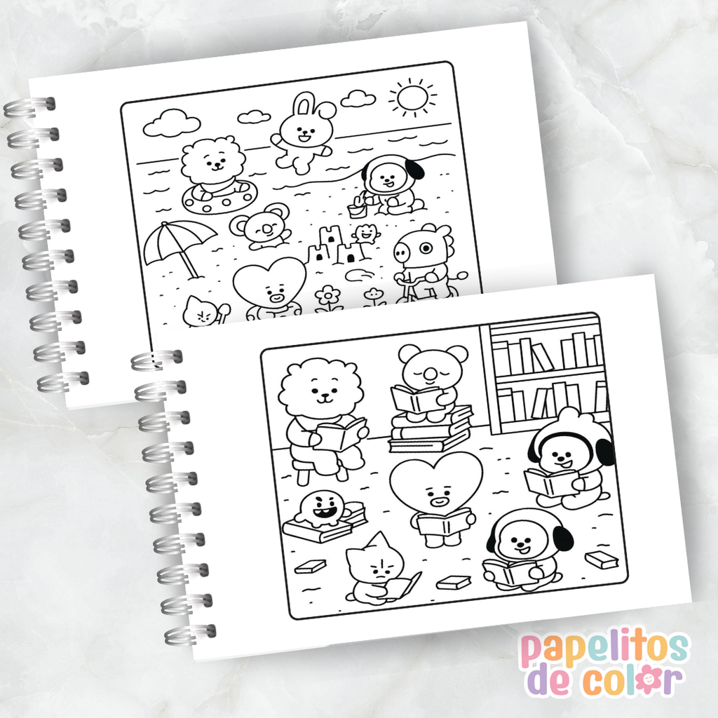 💜🌟 Libro para pintar BT21 🌟💜