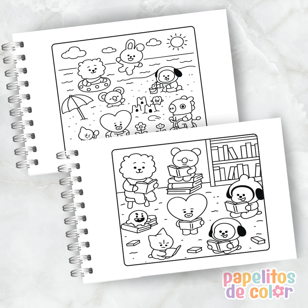 💜🌟 Libro para pintar BT21 🌟💜