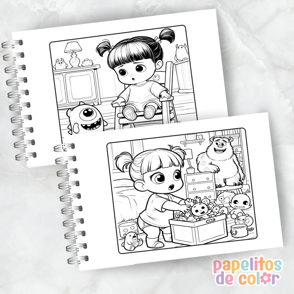 💚👁️ Libro para pintar Monsters Inc 👁️💚