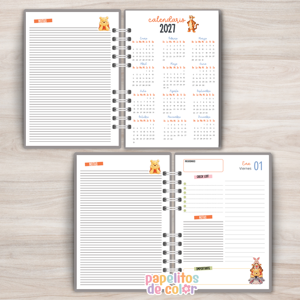 🧸✨ Agenda Pooh -  Diaria 2027 📖💛