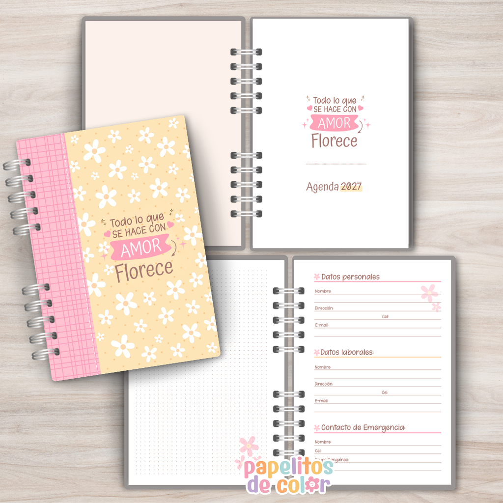 🌸 Agenda Florcitas - Diaria 2027 📖💐