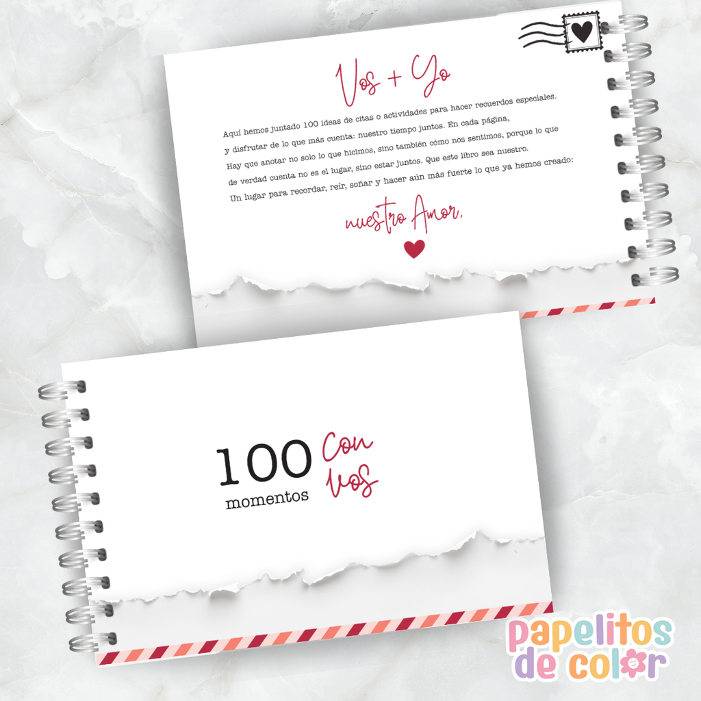 💞 Cuaderno 100 Momentos con Vos  📖