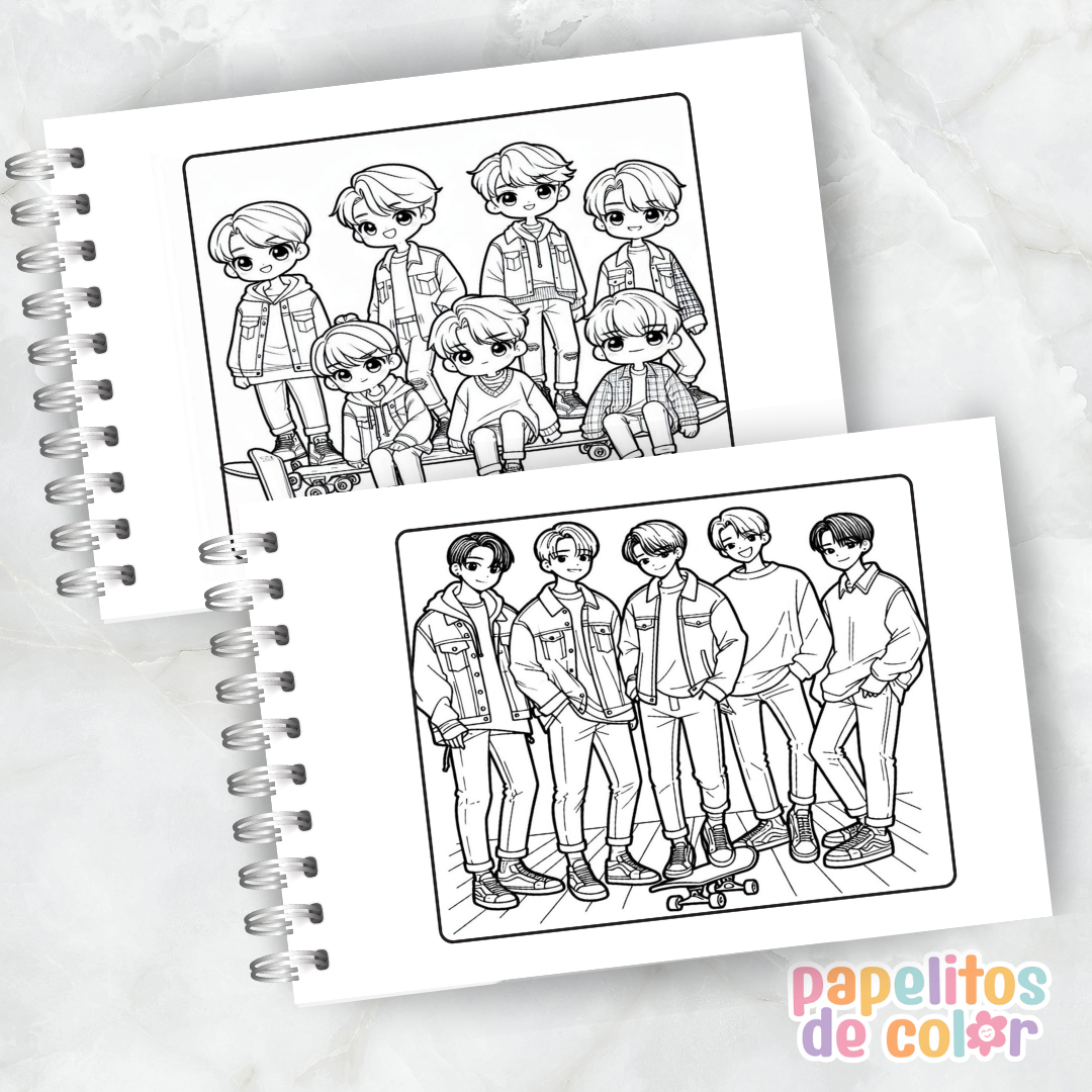 🎤✨ Cuaderno para pintar BTS ✨🎤