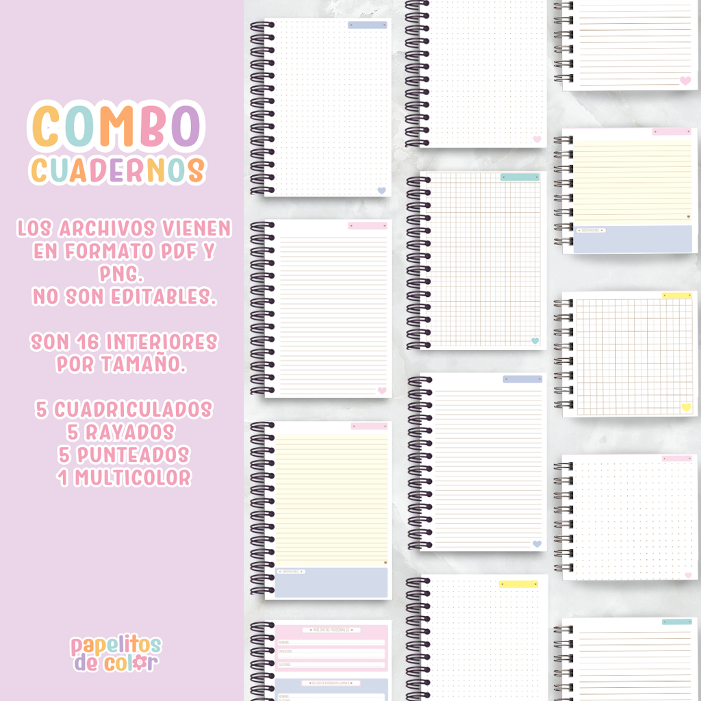 Super Combo Cuadernos – Interiores + Tapas✨📚