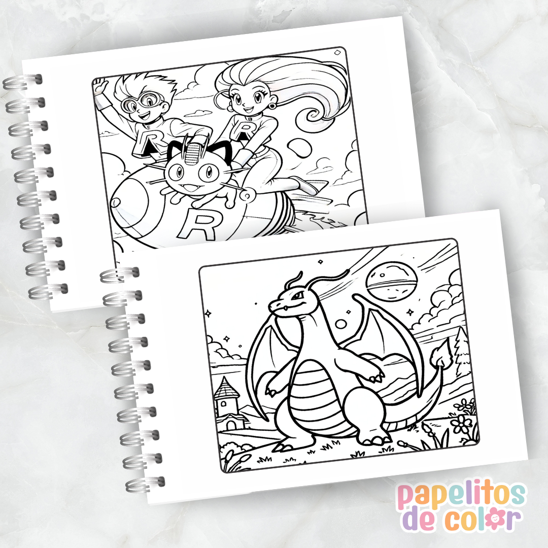 🧡✨Libro para pintar Pokémon ⚡🎨