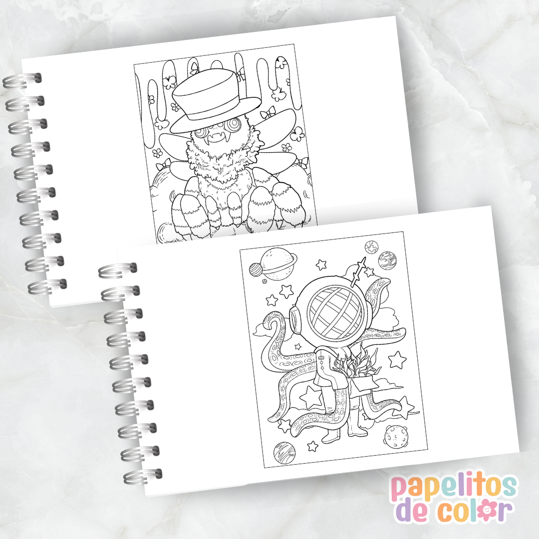 🖤✨ Cuaderno para pintar Adorable Goth ✨🎨