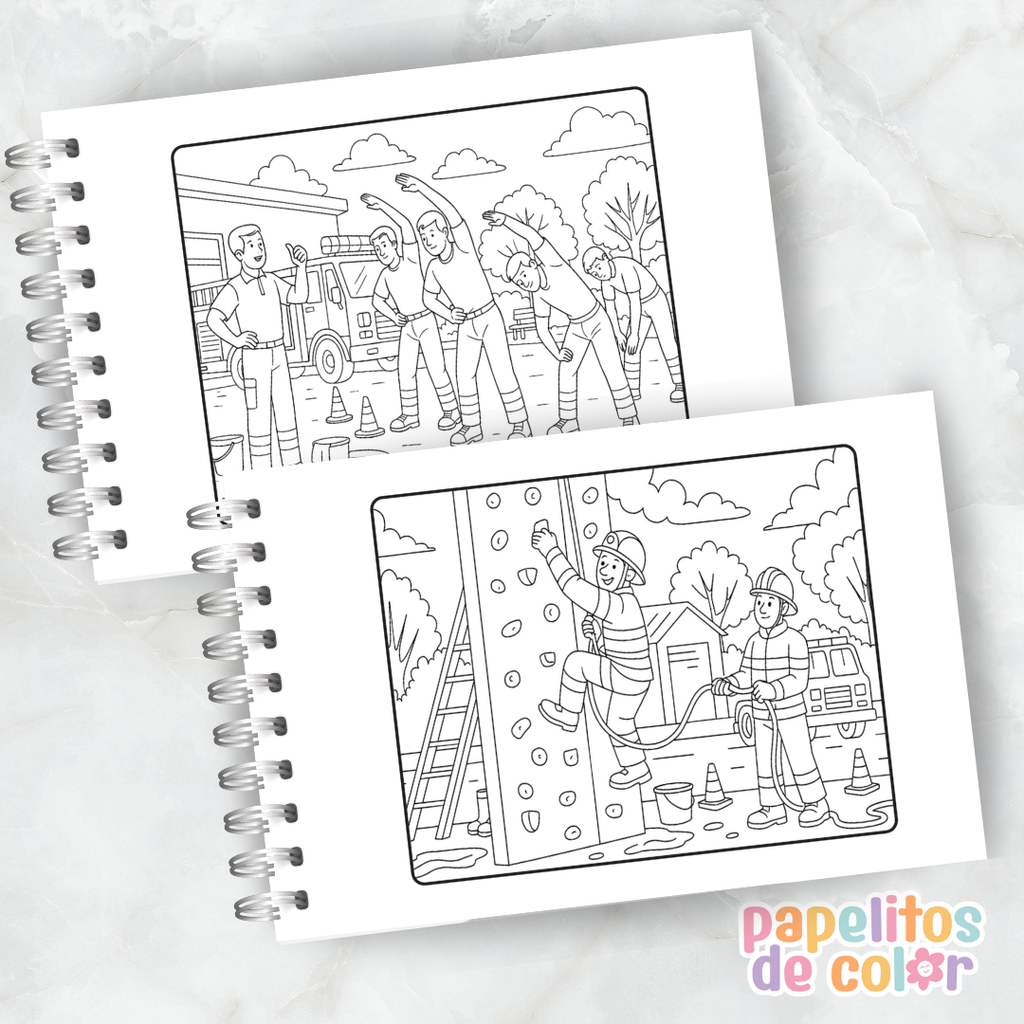 🚒🎶 Libro para pintar Bomberos 🔥🎨