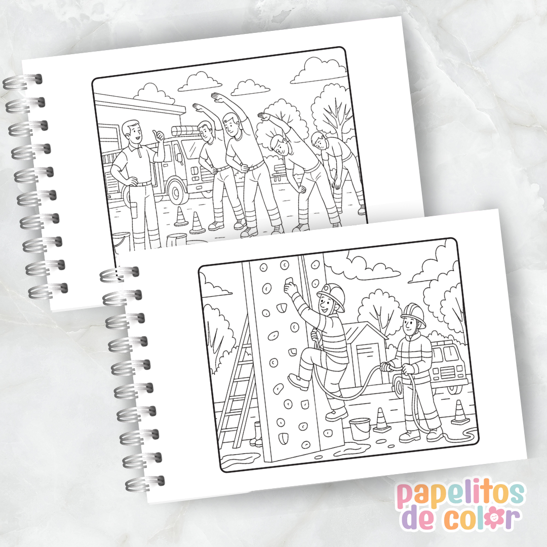 🚒🎶 Libro para pintar Bomberos 🔥🎨