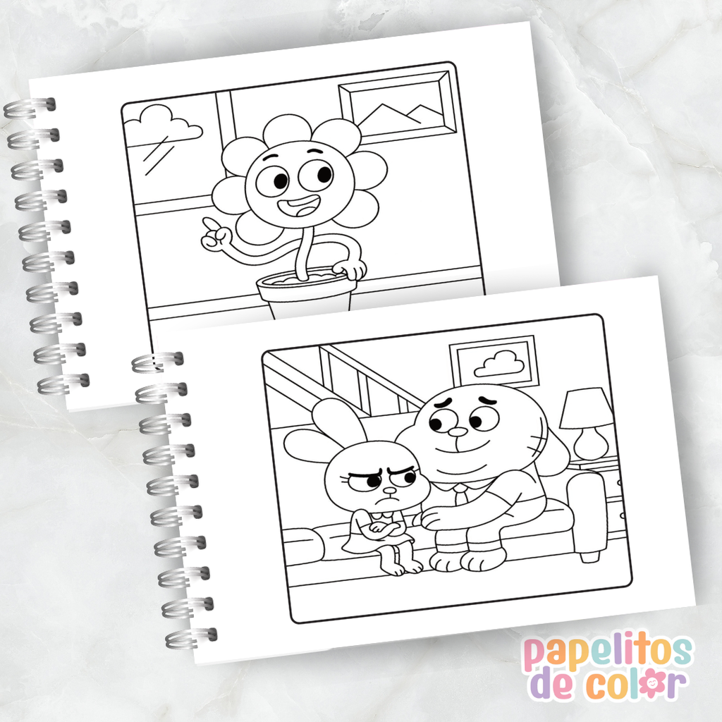 🎨 Libro para pintar El increíble mundo de Gumball 🎨
