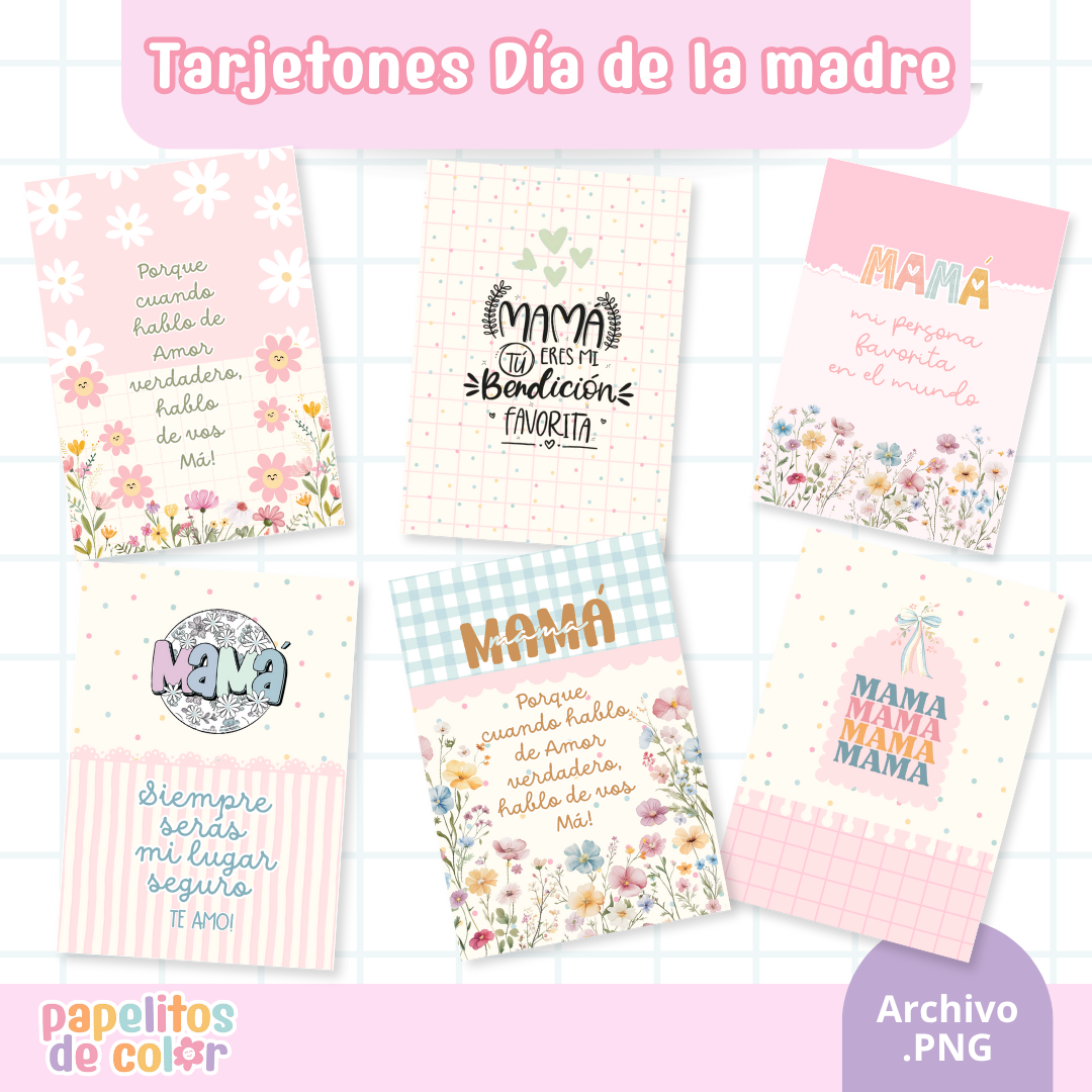 30 Tarjetones para el Día de la Madre 💐✨