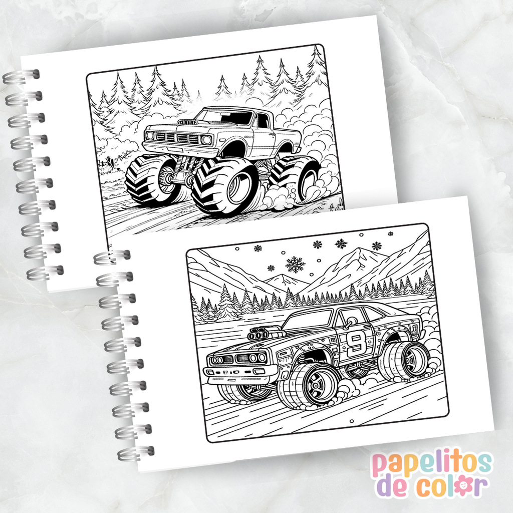 🏎️🔥 Cuaderno para pintar Hot Wheels 🔥🏎️