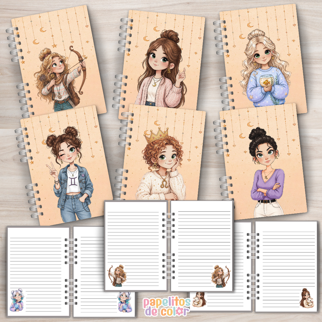 ♈✨ Pack Cuadernos Zodíaco Chicas  💖📚