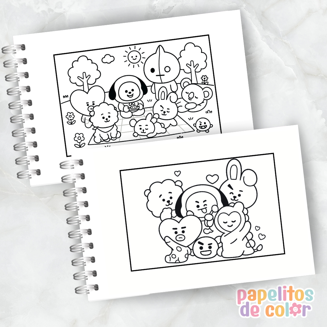 🎨 Libro para Pintar de BT21 💜✨