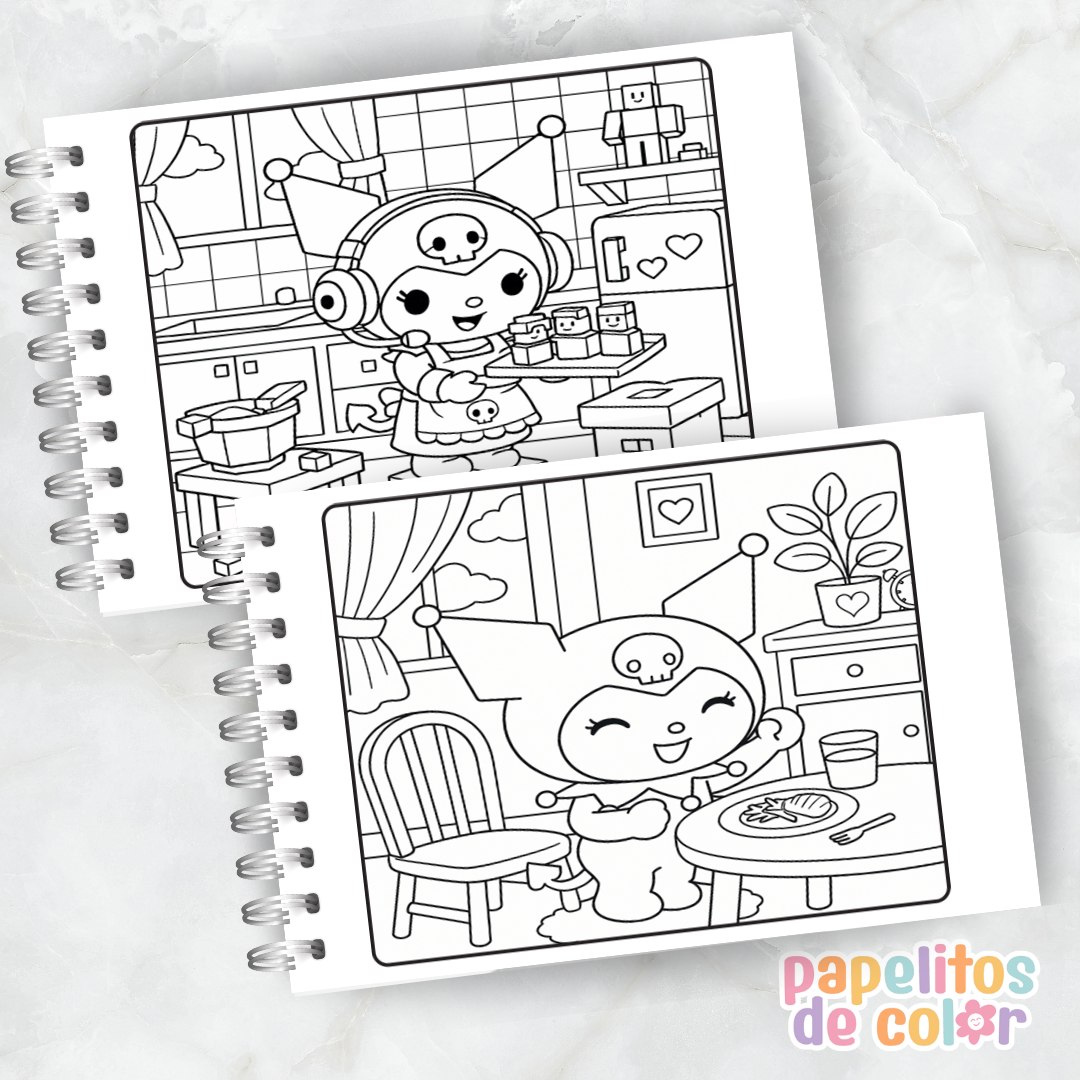 🖤🎀 Libro para Pintar Kuromi✨🖍️