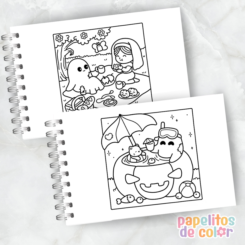 🎃 Cuaderno para Pintar Spooky Summer☀️✨