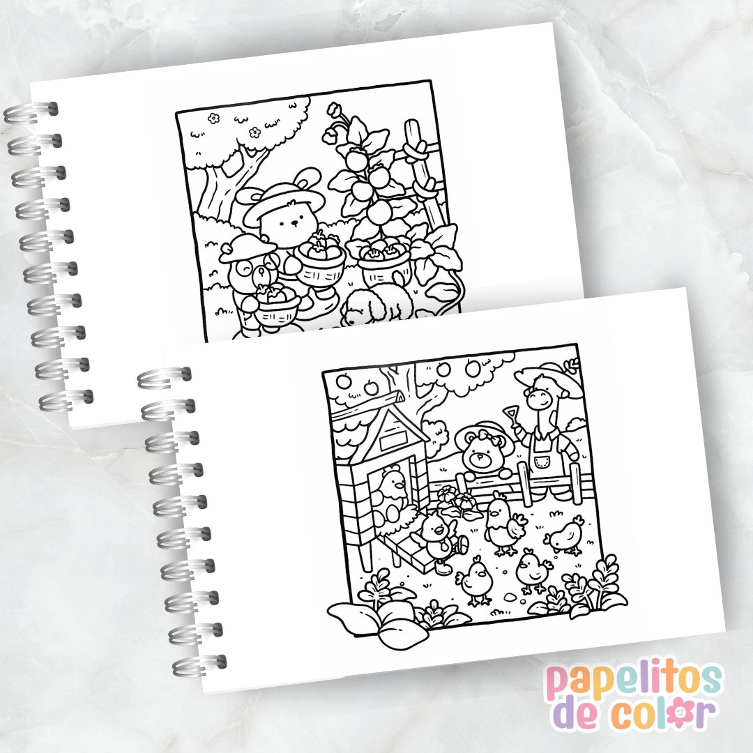 🐮🌸 Libro para Pintar Séjour Tout Doux à la Ferme  ✨🎨